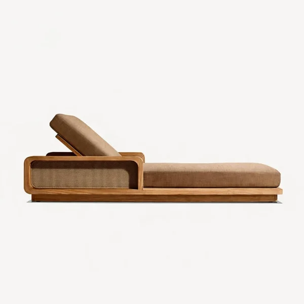 Villa Outdoor Chaise Lounge Teak Sun Lounger QMY-ODSL002 - Bespoke Outdoor Patio Chaise Lounges 1-MOQ Orders Furniture Factory