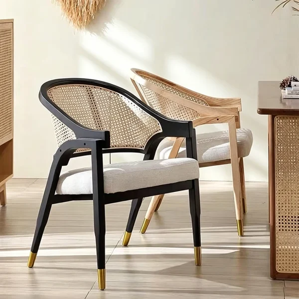 Custom Rattan Outdoor Armchair, Outdoor Teak Wooden Chair QMY-ODLC010