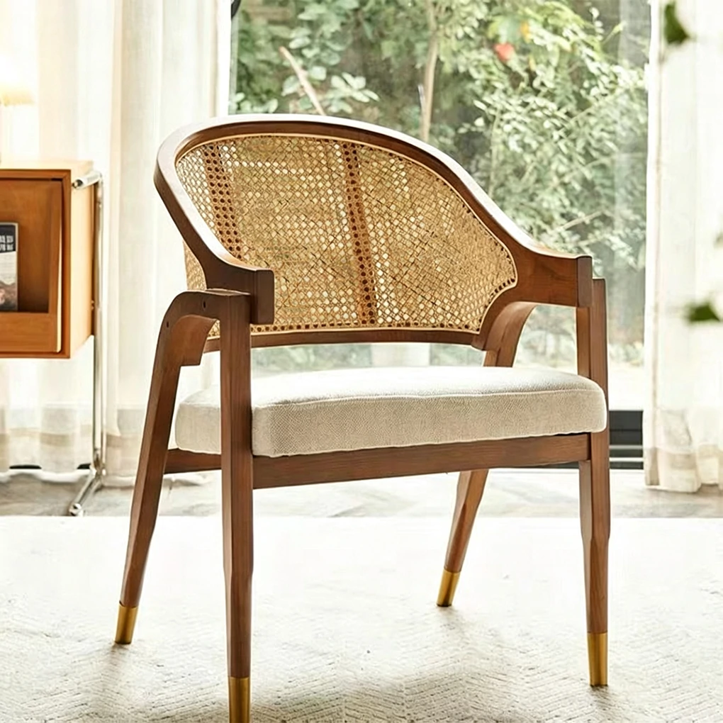 Custom Rattan Outdoor Armchair, Outdoor Teak Wooden Chair QMY-ODLC010
