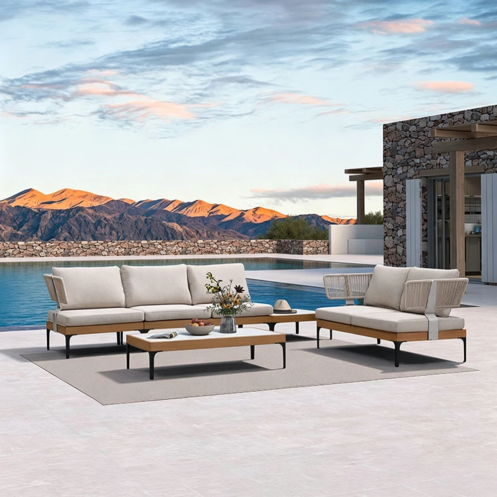 Wholesale Outdoor Furniture Sofa, Garden Nordic Modular Sofa Set QMY-ODSF017 - Image 3