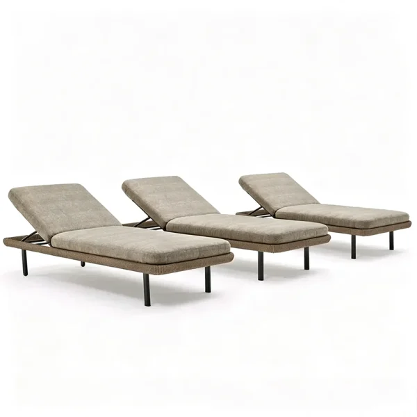 Custom Outdoor Lounge Set, Luxury Modern Waterproof Outdoor Sunbeds & Sun Lounger QMY-ODSL017