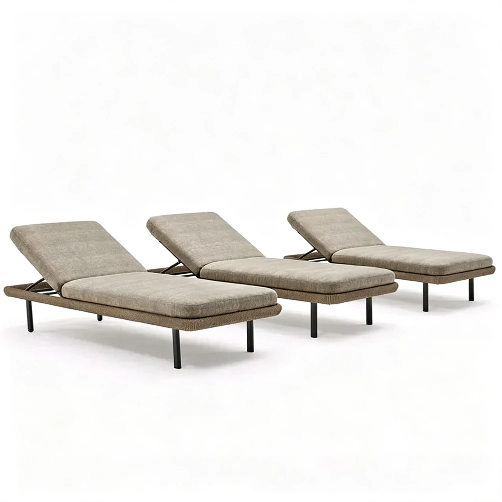 Custom Outdoor Lounge Set, Luxury Modern Waterproof Outdoor Sunbeds & Sun Lounger QMY-ODSL017 - Image 4