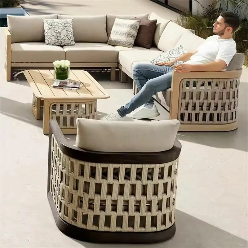 Wholesale Wood Outdoor Sofa, Luxury Modern Outdoor Garden FurnitureQMY-ODSF020 - Image 6