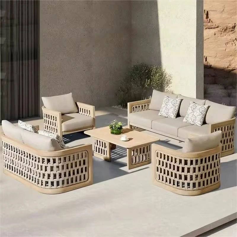 Wholesale Wood Outdoor Sofa, Luxury Modern Outdoor Garden FurnitureQMY-ODSF020 - Image 2