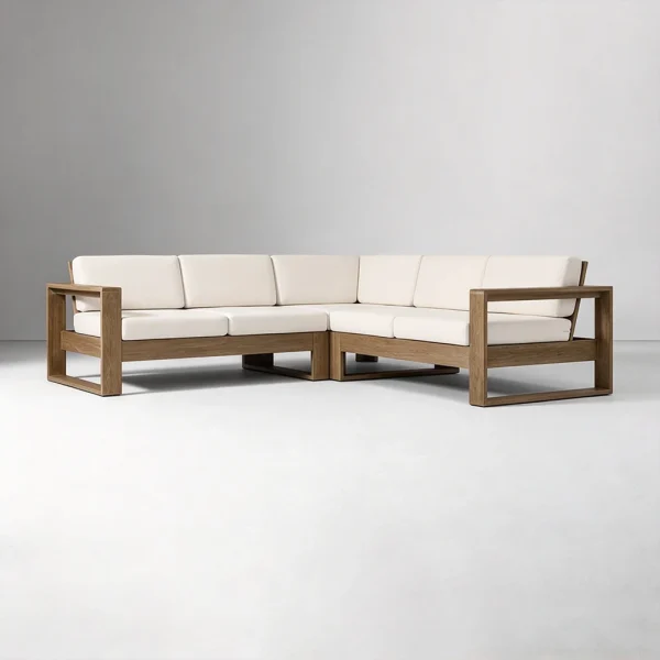Wholesale Outdoor Corner Sofa, 1-MOQ, Luxury Modern Teak Wood QMY-ODSF029