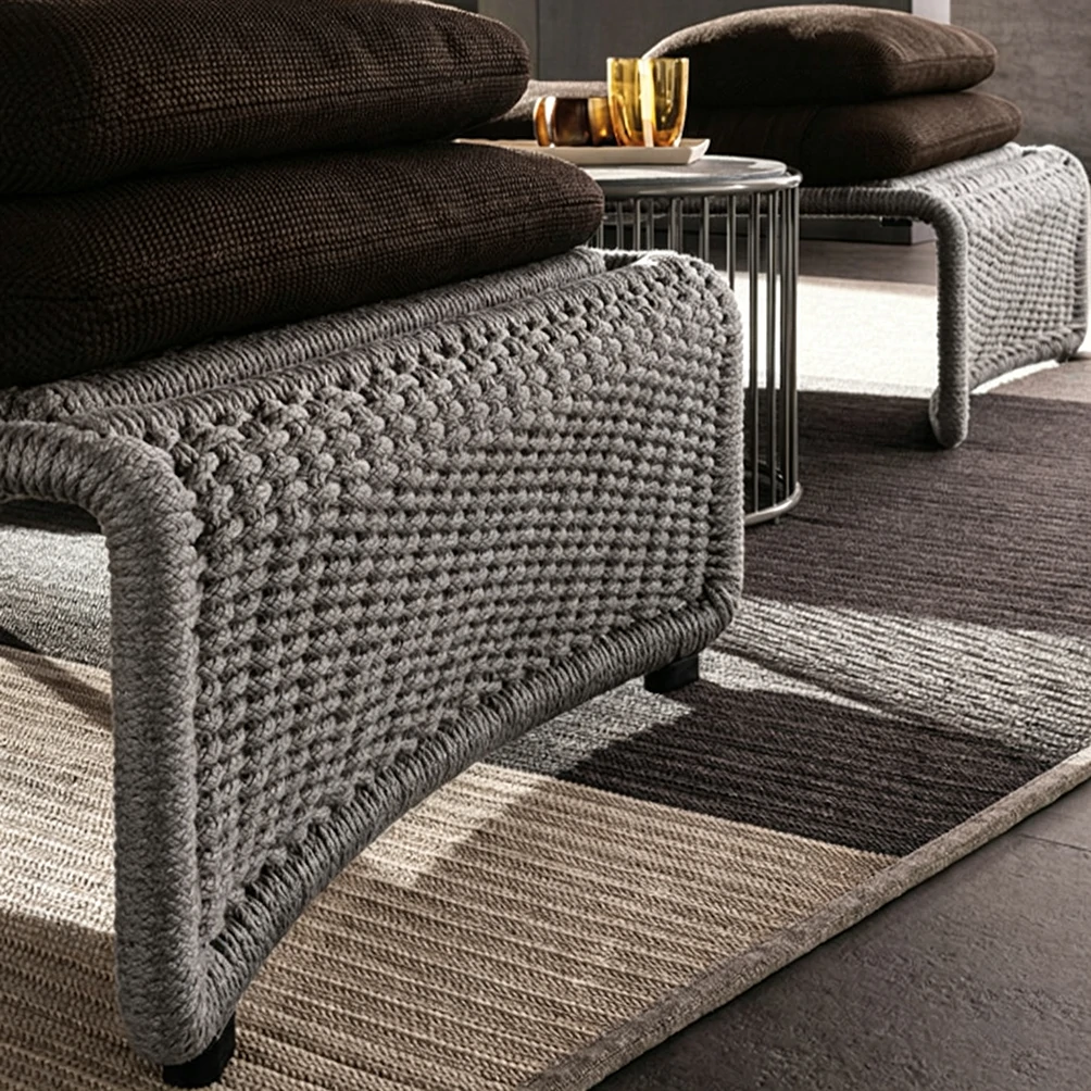 Wholesale Outdoor Chaise Lounge Chairs, Modern Aluminum Frame, Rope Weaving QMY-ODSL016 - Image 5