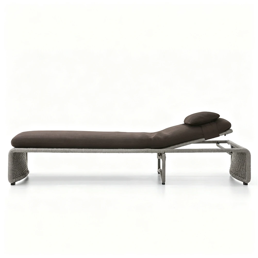 Wholesale Outdoor Chaise Lounge Chairs, Modern Aluminum Frame, Rope Weaving QMY-ODSL016