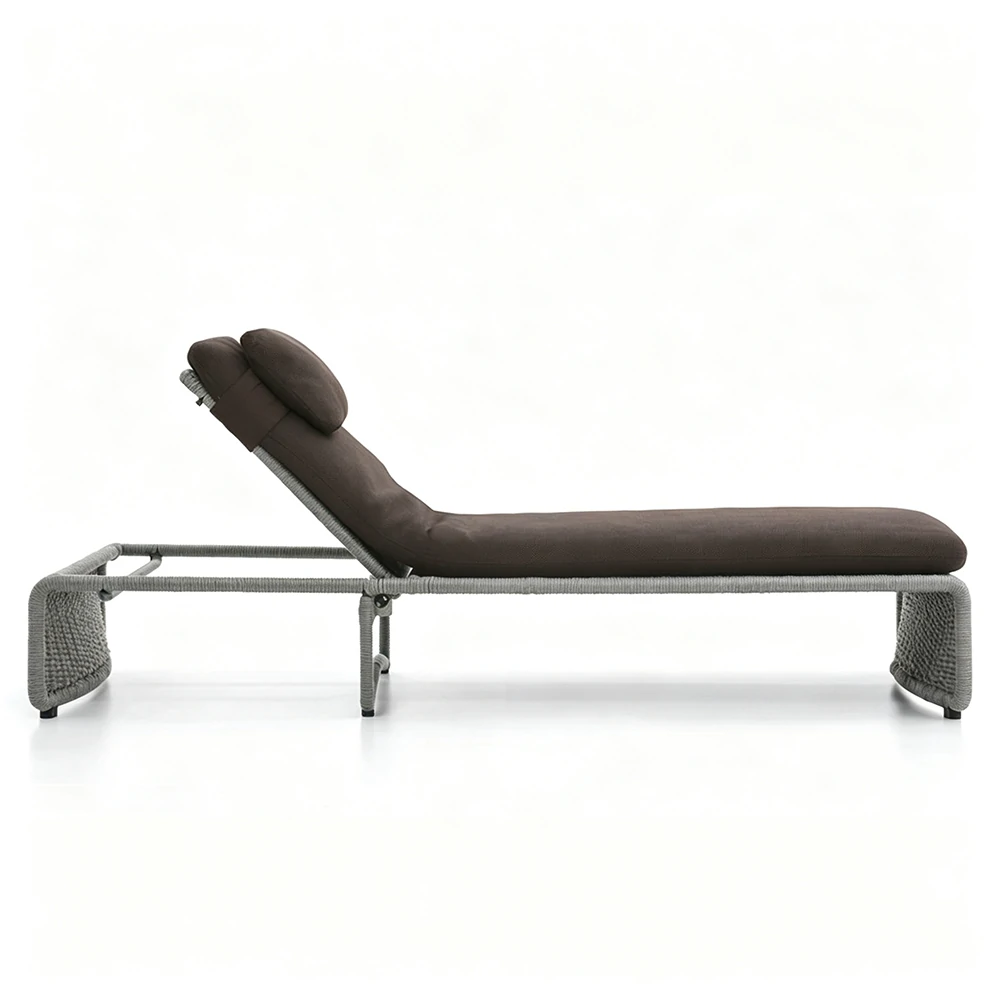 Wholesale Outdoor Chaise Lounge Chairs, Modern Aluminum Frame, Rope Weaving QMY-ODSL016 - Image 2