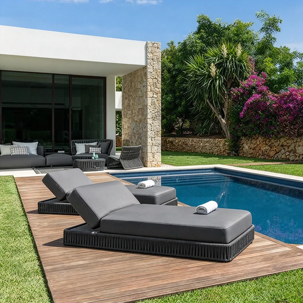 Custom Sun Lounger, Extra-Wide Design, Rattan Bases QMY-ODSL026 - Image 4