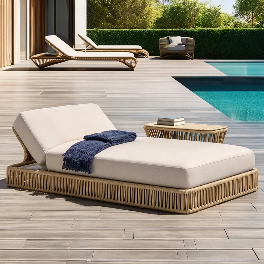 Custom Sun Lounger, Extra-Wide Design, Rattan Bases QMY-ODSL026 - Image 3