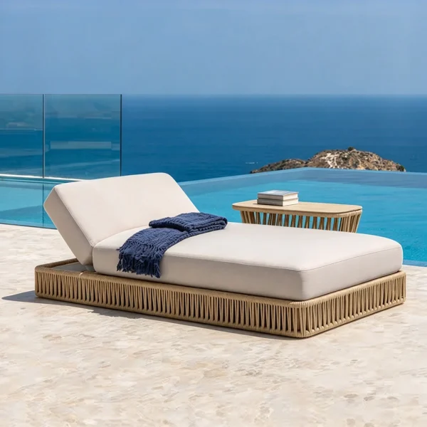 Custom Sun Lounger, Extra-Wide Design, Rattan Bases QMY-ODSL026