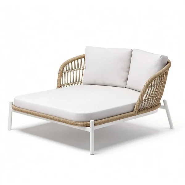 Custom Chaise Lounge Outdoor, Modern Luxury Double Aluminum Outdoor Rattan Sun Lounger QMY-ODSL030