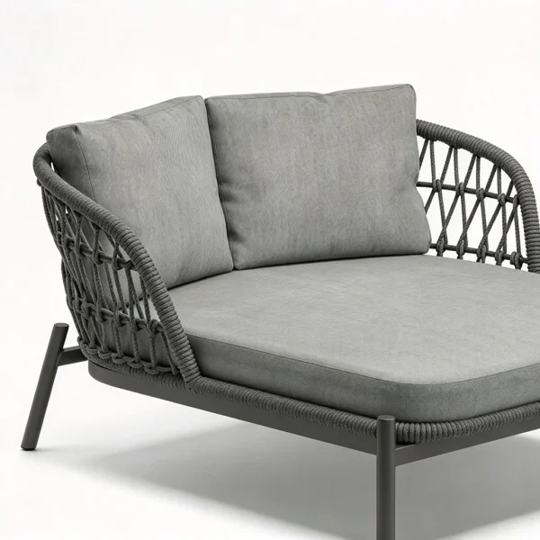 Custom Chaise Lounge Outdoor, Modern Luxury Double Aluminum Outdoor Rattan Sun Lounger QMY-ODSL030