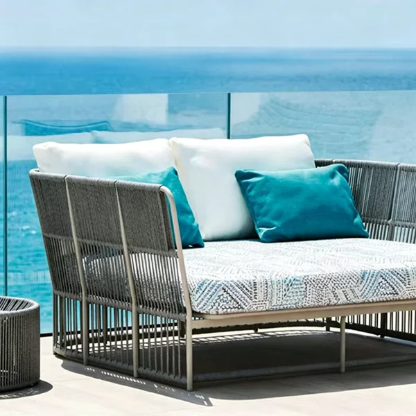 Bulk Outdoor Patio Chaise Lounge With Rattan Bracket, Modern Luxury QMY-ODSL024