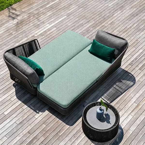 Bulk Outdoor Patio Chaise Lounge With Rattan Bracket, Modern Luxury QMY-ODSL024