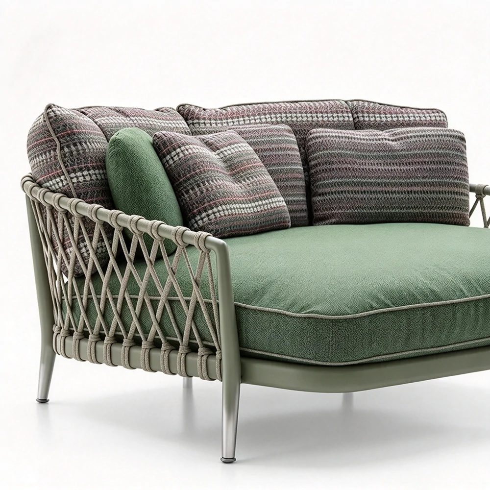 Custom Modern Outdoor Daybed, Luxury Outdoor Oversized 2-Person Chaise Lounge Sofa QMY-ODSL028 - Image 4