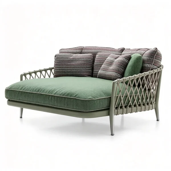 Custom Modern Outdoor Daybed, Luxury Outdoor Oversized 2-Person Chaise Lounge Sofa QMY-ODSL028