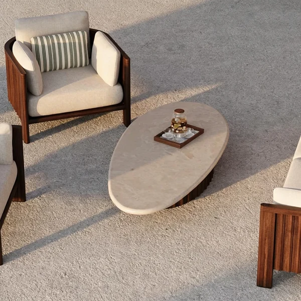 Custom Modern Oval Coffee Table For Luxury Patio QMY-ODCT006