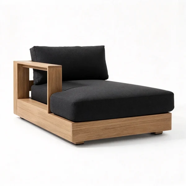 Wholesale Patio Sectional Sofa | MOQ:1; Modern Luxury Solid Wood Teak Sofa QMY-ODSF027