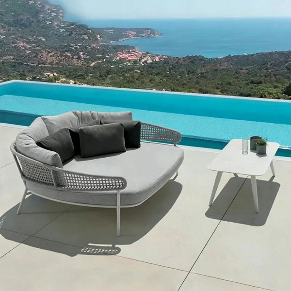 Wholesale Outdoor Sun Lounger Wooden Frame QMY-ODSL023