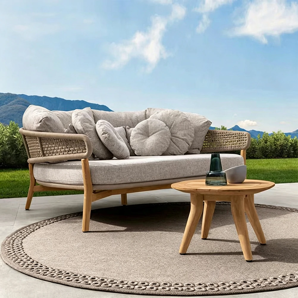 Wholesale Outdoor Sun Lounger Wooden Frame QMY-ODSL023 - Image 2