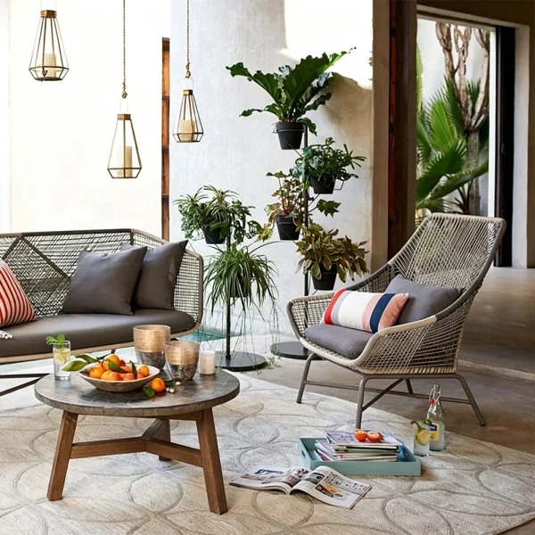 Custom Leisure Armchair, Modern Outdoor Aluminum Frame Leisure Rattan Chair QMY-ODLC007