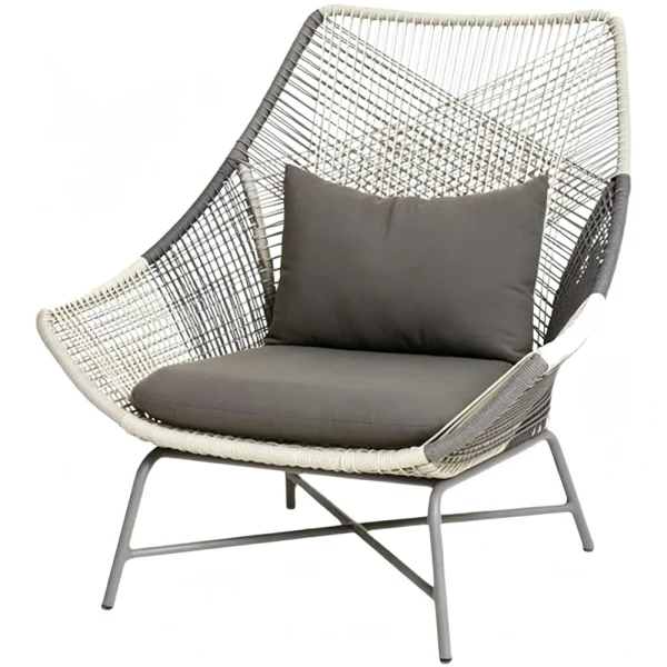 Custom Leisure Armchair, Modern Outdoor Aluminum Frame Leisure Rattan Chair QMY-ODLC007