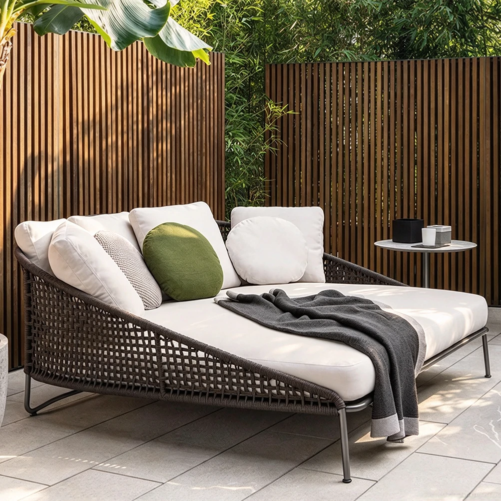 Custom Outdoor Daybed, Aluminum Frame Waterproof Sun Lounger QMY-ODSL027 - Image 3