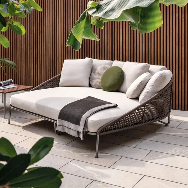 Custom Outdoor Daybed, Aluminum Frame Waterproof Sun Lounger QMY-ODSL027