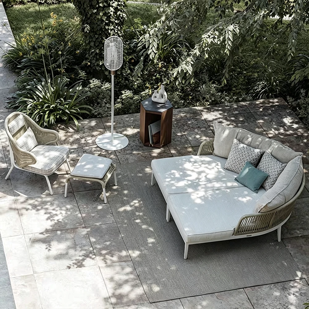 Custom Outdoor Sun Lounger, Synthetic Rattan QMY-ODSL025 - Image 3