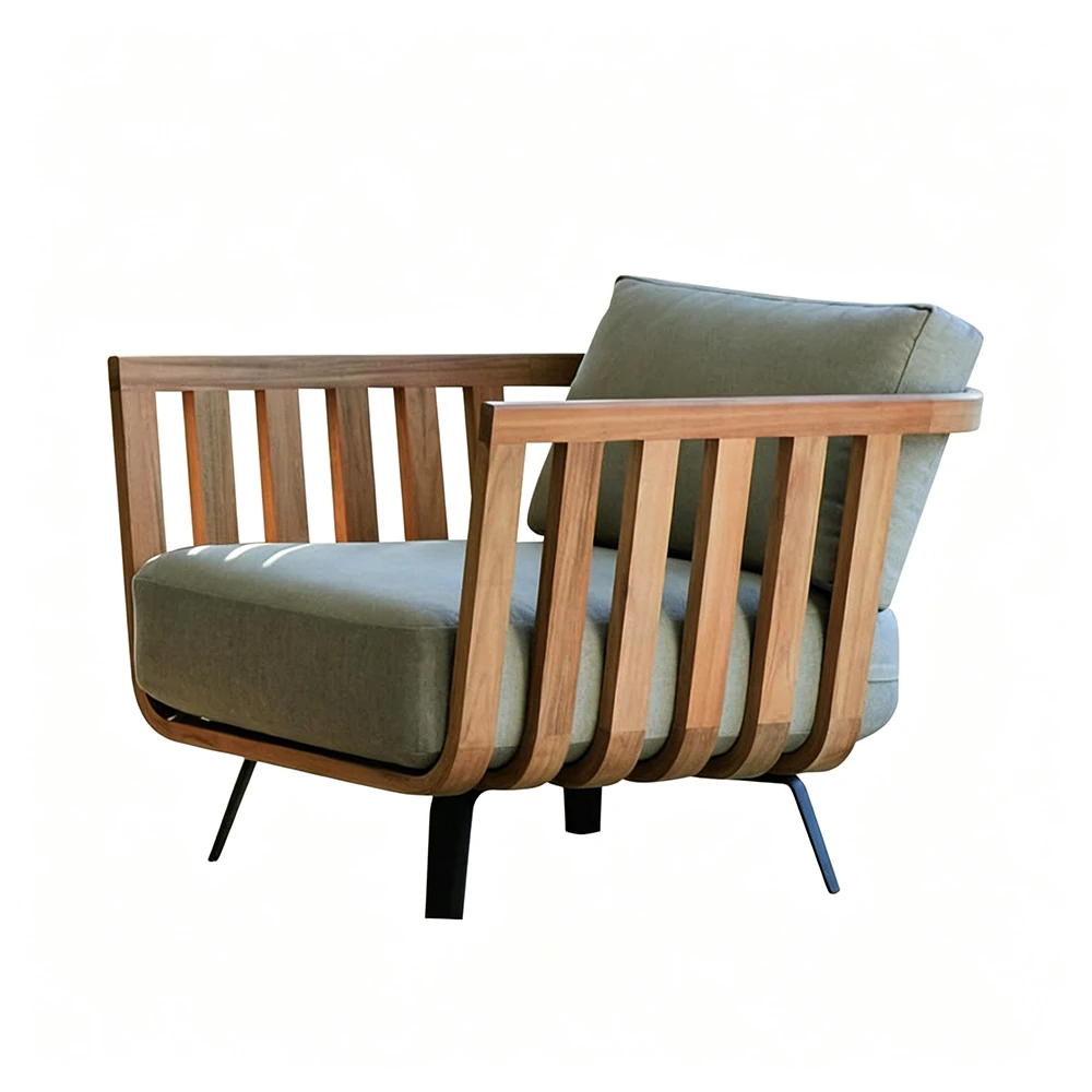 Wholesale Sectional Outdoor Sofa, Modern Outdoor Furniture Teak Wood QMY-ODSF019 - Image 5