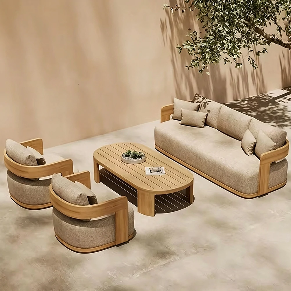 Wholesale Wooden Outdoor Sofa For Modern Patio and Villa QMY-ODSF021 - Image 3