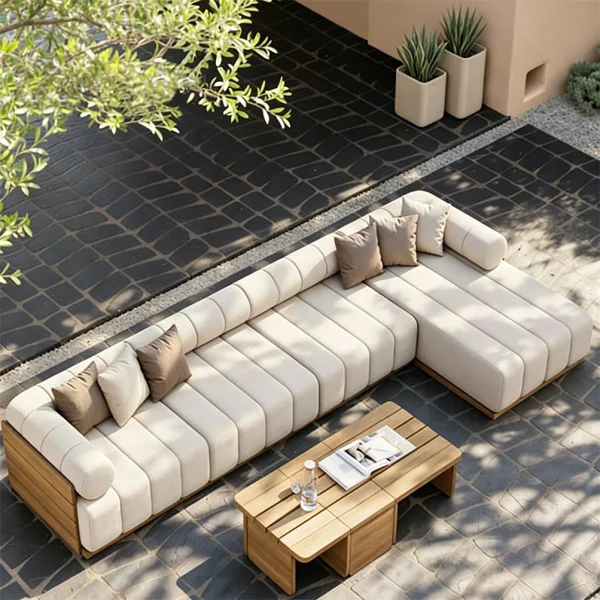 Wholesale Modern Outdoor Sofa, Teak Outdoor Sectional Sofa Set QMY-ODSF018 | MOQ:1