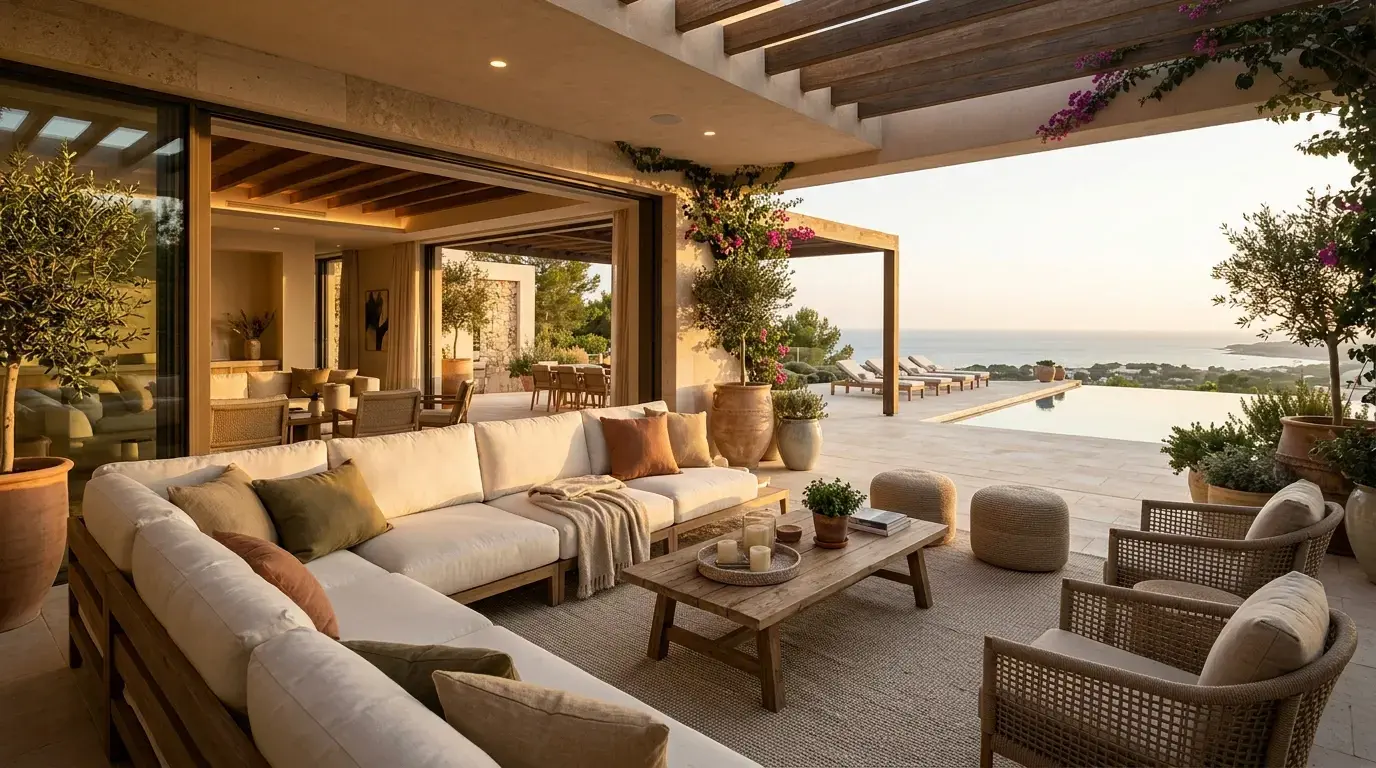 custom sectional sofa for villa terrace